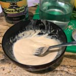 tahini and water mixture in a bowl